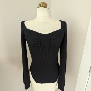 Moon River Ribbed Sweetheart Sweater